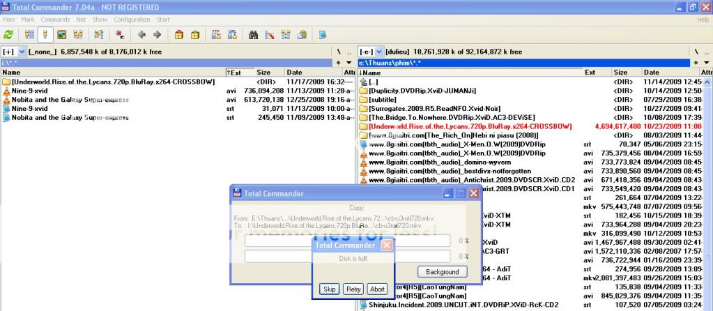 usb 8gb nhưng chép 1 file dung lượng trên 4.5gb là bị lỗi